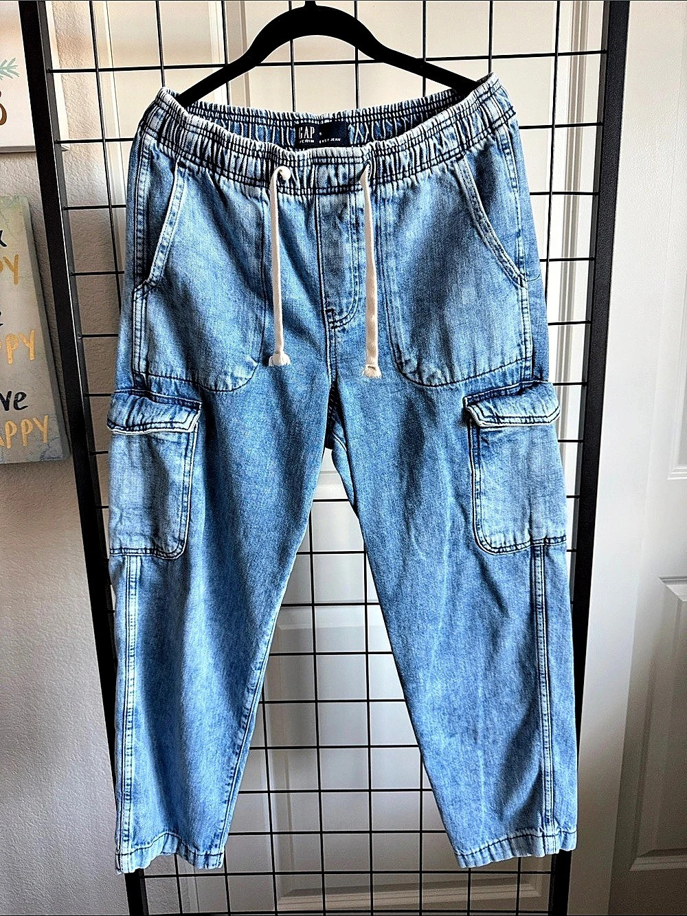 GAP Easy Jean Cargo Straight Leg Blue
